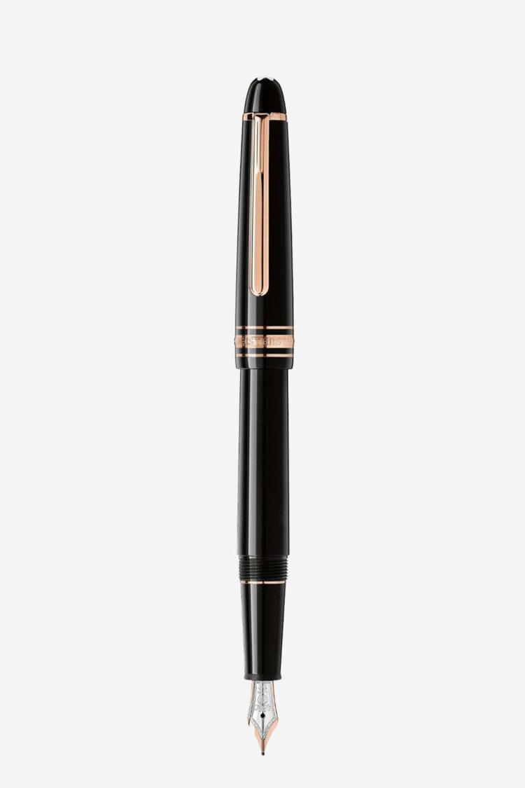 Bút máy Montblanc Meisterstuck đen cài vàng hồng MB112676